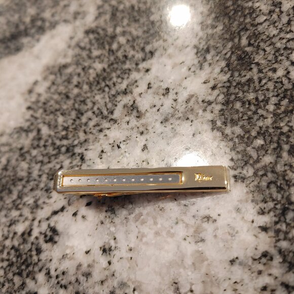 DIOR Tie Clip Bar Gold Plated - Picture 1 of 15
